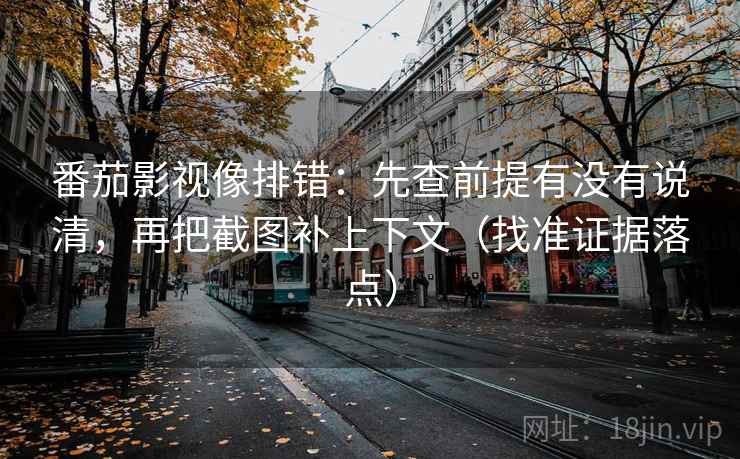 番茄影视像排错:先查前提有没有说清,再把截图补上下文(找准证据落点)